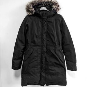 North Face Arctic II Waterproof 550-Fill-Power Down Parka with Faux Fur Trim S